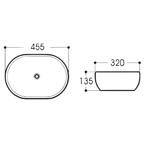 Gloss Marble Basin 455x320x135 (MJG10)