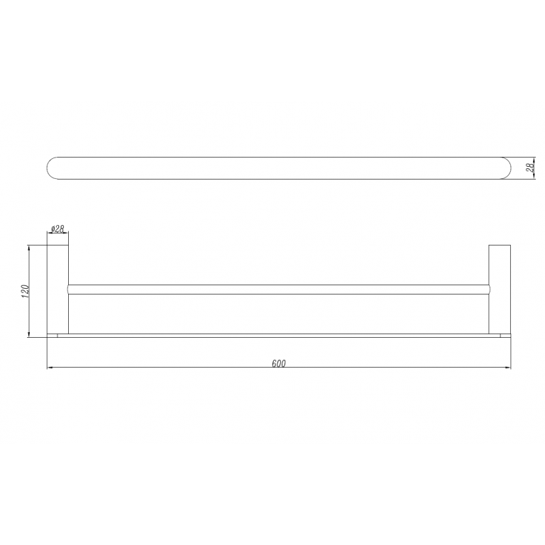 Gun Metal Double Towel Rail