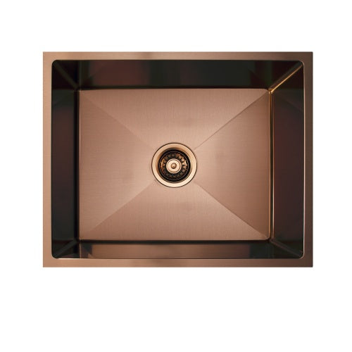 Vertex Brushed Copper Rose Gold Single Bowl Stainless Steel Sink 540x440x220 (RGS 5444)