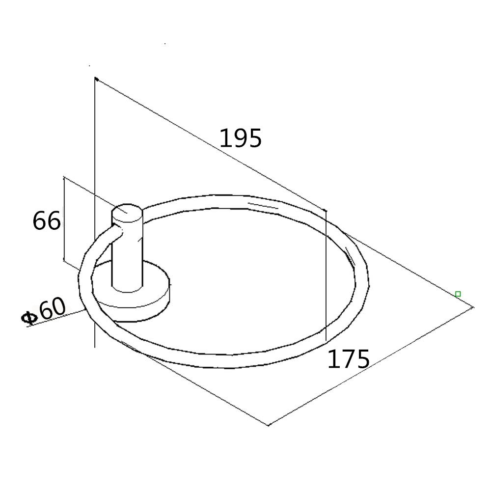 Lucid Pin Round Black Hand Towel Ring