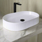 Oval Groove Fluted Gloss Black 490x310x130mm (Model WAG56)