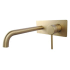 Lucid Pin Brushed Yellow Gold Wall Mixer With Round Spout