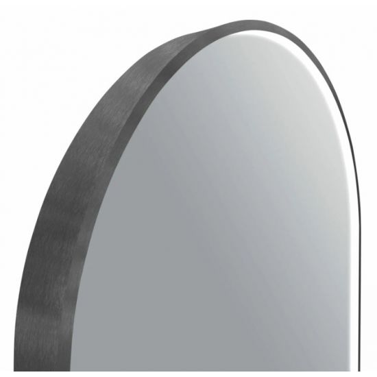 600*900mm Arch 3 Color Lighting Gun Metal Grey Aluminum Framed Front Hidden LED Mirror with Touch Sensor Switch