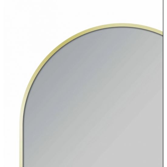 600*900mm Arch 3 Color Lighting Brushed Gold Aluminum Framed Front Hidden LED Mirror with Touch Sensor Switch
