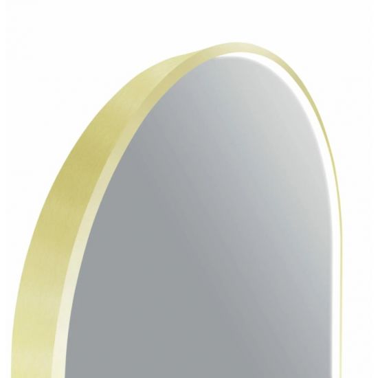 600*900mm Arch 3 Color Lighting Brushed Gold Aluminum Framed Front Hidden LED Mirror with Touch Sensor Switch