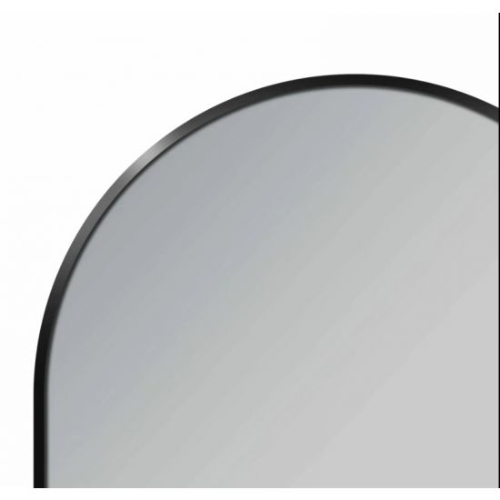 600*900mm Arch 3 Color Lighting Matte Black Aluminum Framed Front Hidden LED Mirror with Touch Sensor Switch