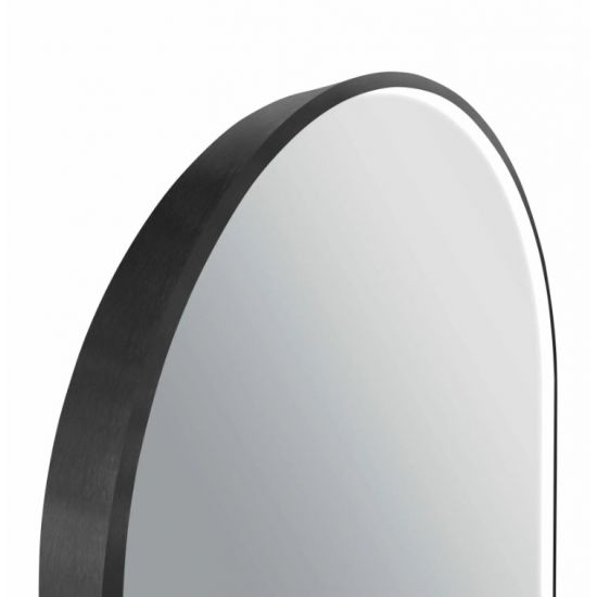 600*900mm Arch 3 Color Lighting Matte Black Aluminum Framed Front Hidden LED Mirror with Touch Sensor Switch