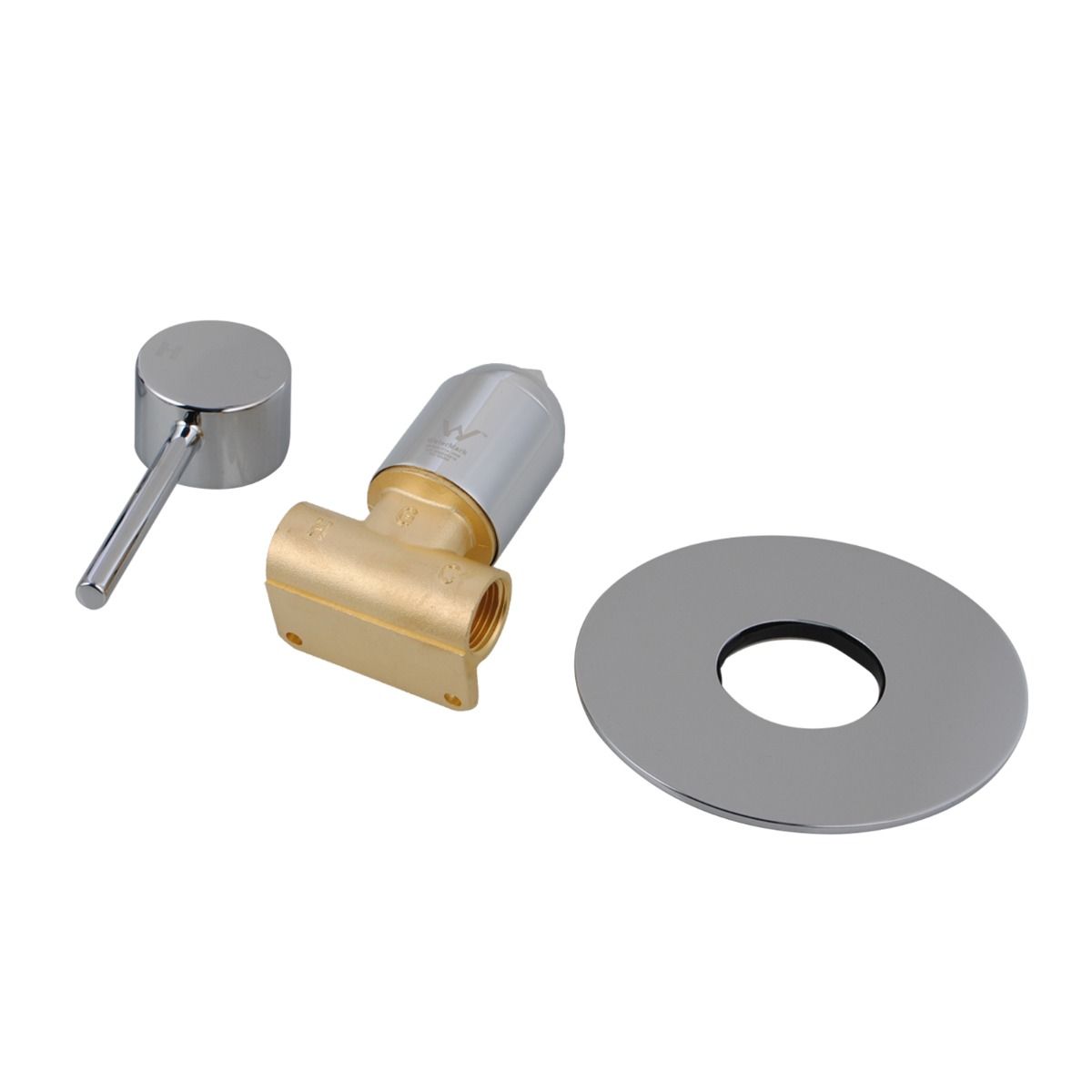 Lucid Pin Round Chrome Shower/Bath Wall Mixer