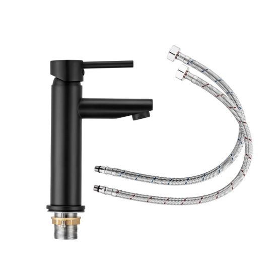 Lucid Pin Round Black Basin Mixer(Tall Vesion)