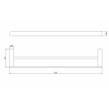 Gun Metal Double Towel Rail