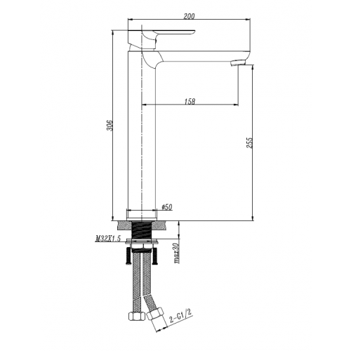 M73031B/RG Black/Rose Gold Basin Mixer