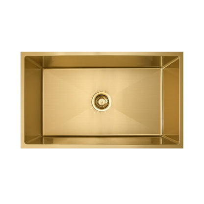 Vertex 740x440x220 Brushed Brass Gold Single Bowl Stainless Steel Sink