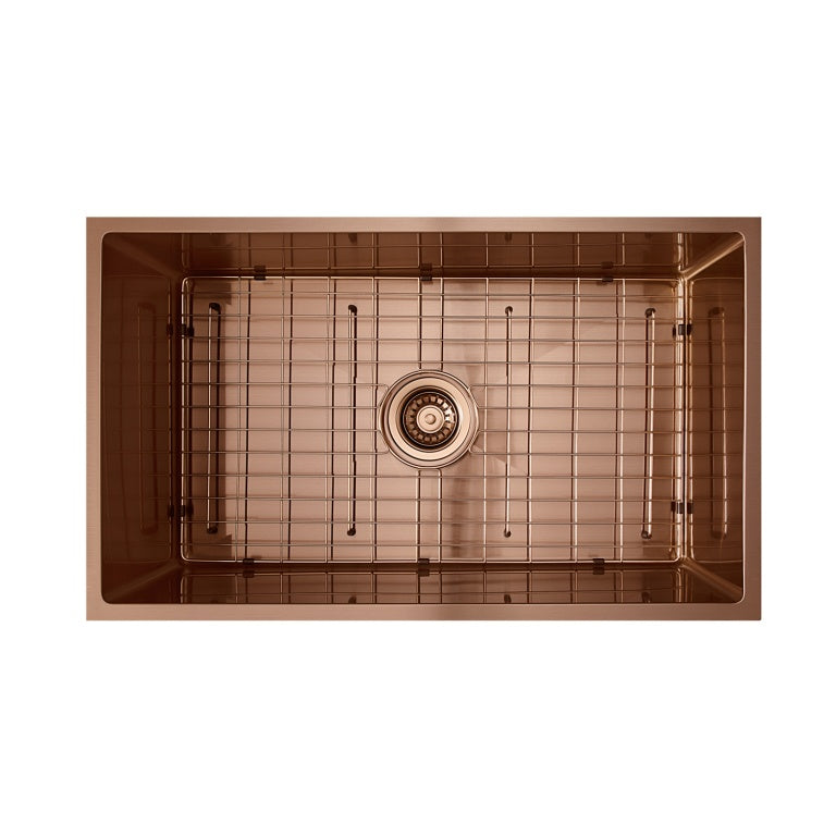 Vertex 740x440x220 Brushed Copper Rose Gold Single Bowl Stainless Steel Sink