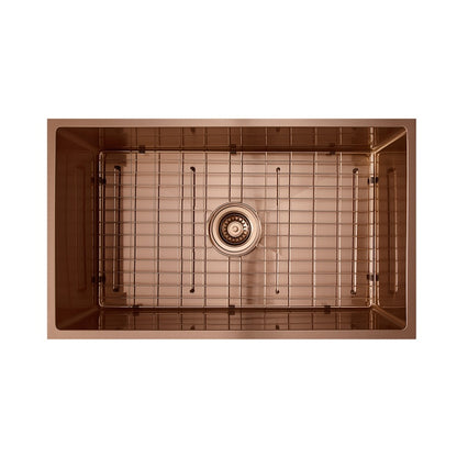 Vertex 740x440x220 Brushed Copper Rose Gold Single Bowl Stainless Steel Sink