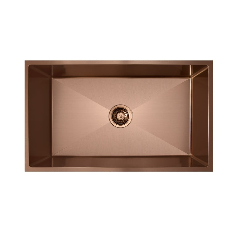 Vertex 740x440x220 Brushed Copper Rose Gold Single Bowl Stainless Steel Sink