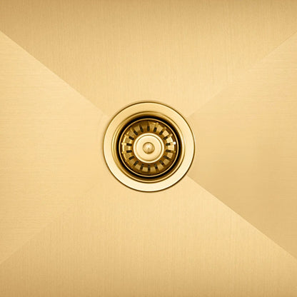 Vertex  Brushed Brass Gold Double Bowl Stainless Steel Sink with Drainer 1114x440x200 (Model SDD 1144)
