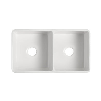 Artisan Double Bowl 835x459x254mm Fluted Farmhouse Fine Fireclay Butler Sink