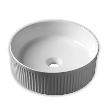 Round Groove Fluted Gloss White 370x370x130mm (Model WAG41 )