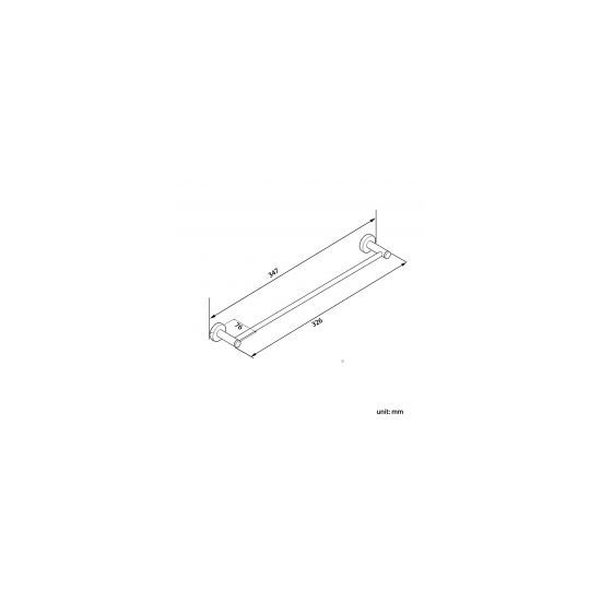 Lucid Pin Brushed Nickel Towel Rail 300mm