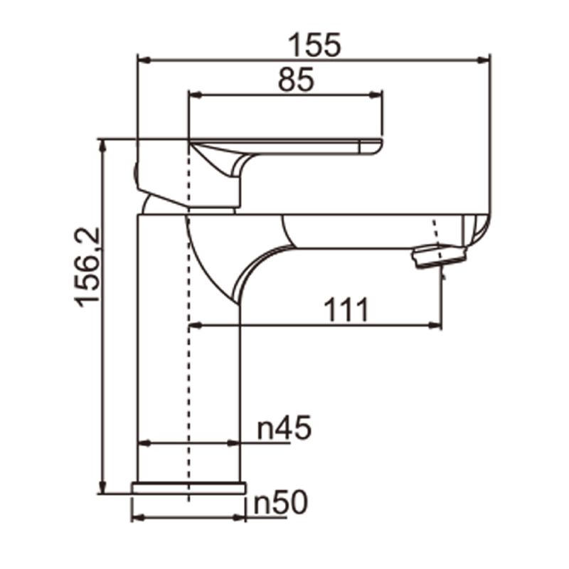 Norico Persano Matte Black Basin Mixer