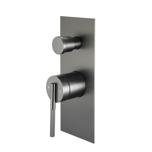 Caddence Brushed Gun Metal Grey Wall Mixer with Diverter
