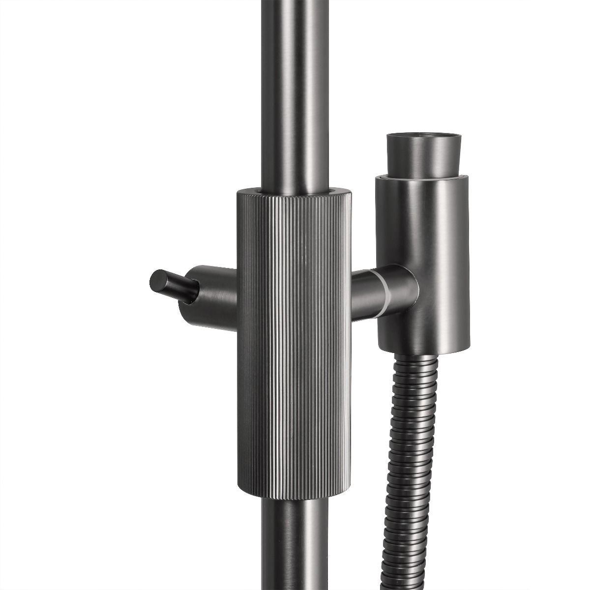 Caddence Brushed Gun Metal Grey Shower Rail without Handheld