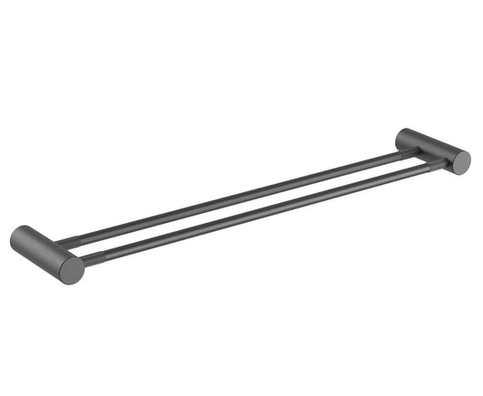 Caddence Brushed Gun Metal Grey Double Towel Rail 600mm