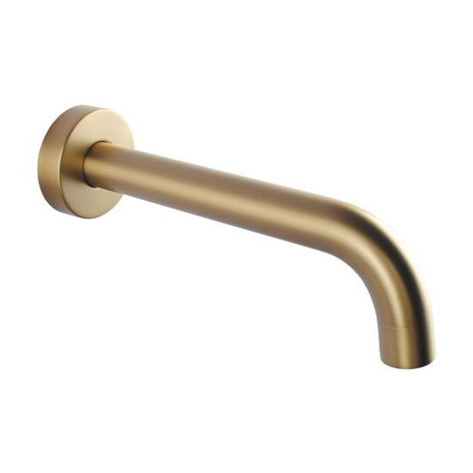 Lucid Pin Round Brushed Yellow Gold Bathtub/Basin Wall Spout