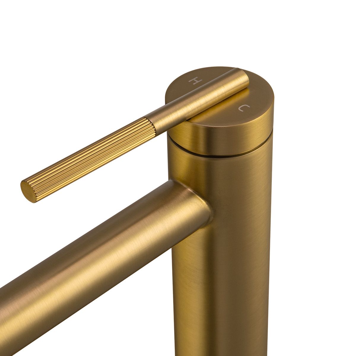 Caddence Brushed Yellow Gold Tall Basin Mixer