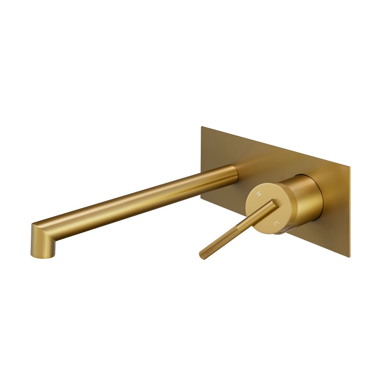 Caddence Brushed Yellow Gold Wall Mixer with Spout
