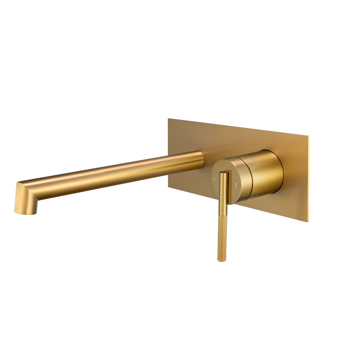 Caddence Brushed Yellow Gold Wall Mixer with Spout