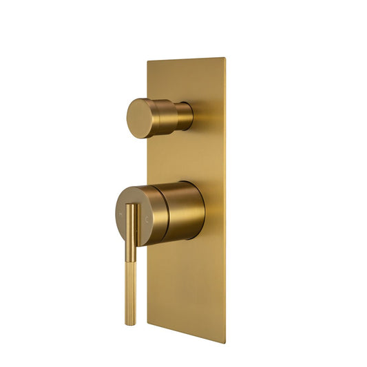 Caddence Brushed Yellow Gold Wall Mixer with Diverter