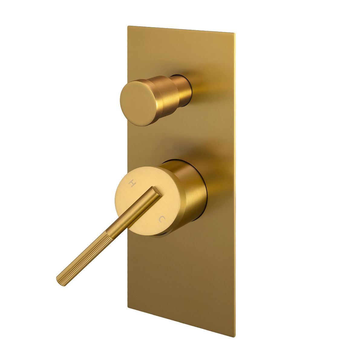 Caddence Brushed Yellow Gold Wall Mixer with Diverter