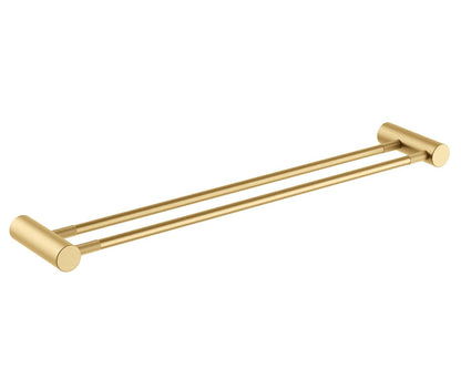 Caddence Brushed Yellow Gold Double Towel Rail 600mm