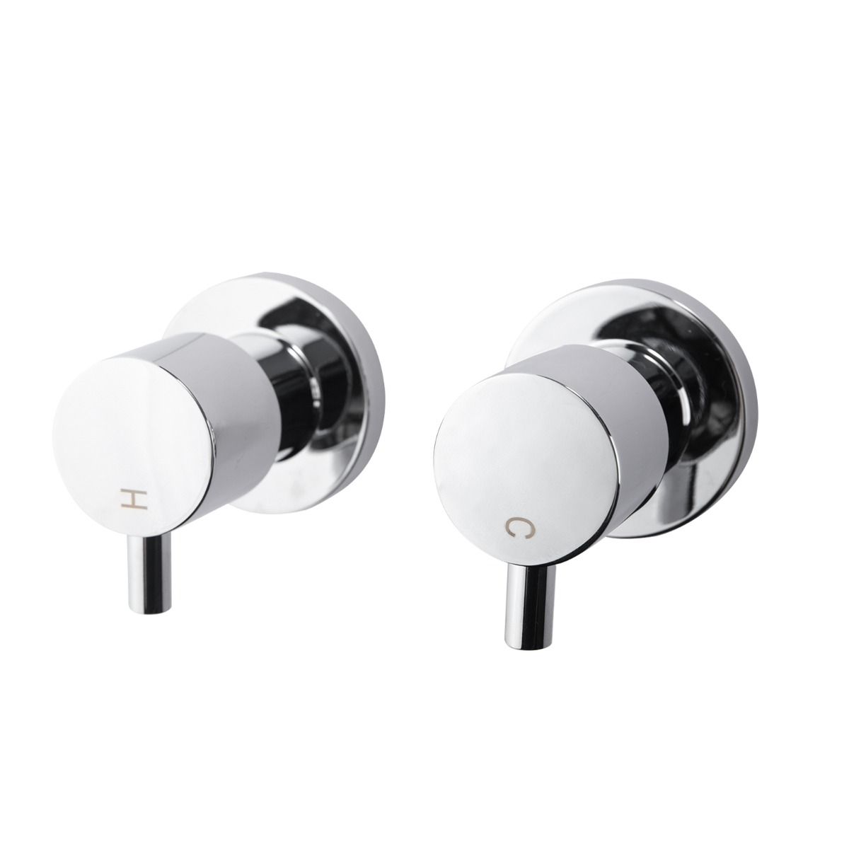 Lucid Pin Round Chrome Shower Wall Taps