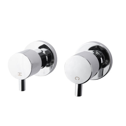 Lucid Pin Round Chrome Shower Wall Taps