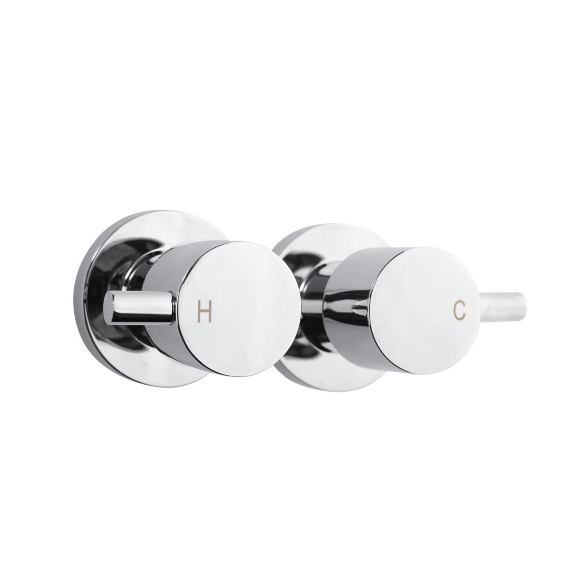 Lucid Pin Round Chrome Shower Wall Taps