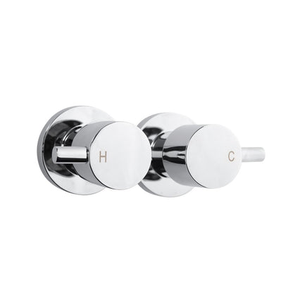 Lucid Pin Round Chrome Shower Wall Taps