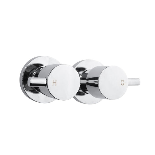 Lucid Pin Round Chrome Shower Wall Taps