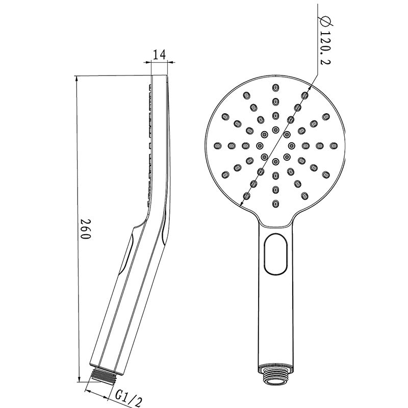 Pentro Round 3 Functions Matte Black Hand Shower Spray