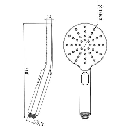Pentro Round 3 Functions Gun Metal Grey Hand Shower Spray