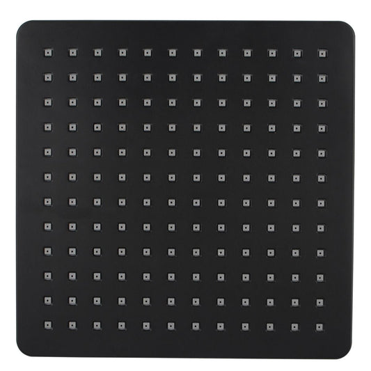 Square Black ABS Rainfall Shower Head 200mm