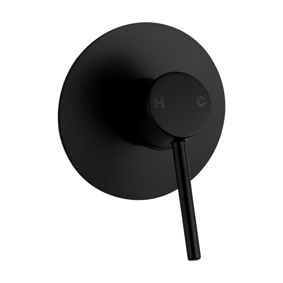 Lucid Pin Round Black Shower/Bath Wall Mixer