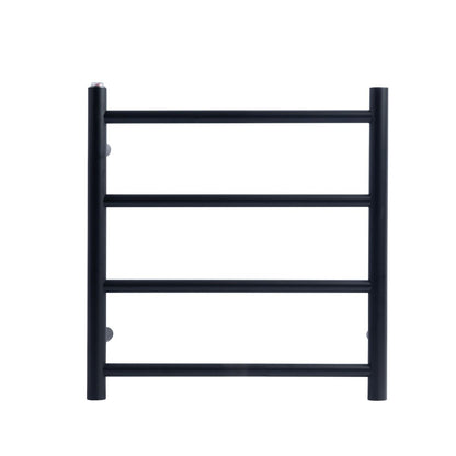 Round Matte Black Electric Heated Towel Rack 4 Bars