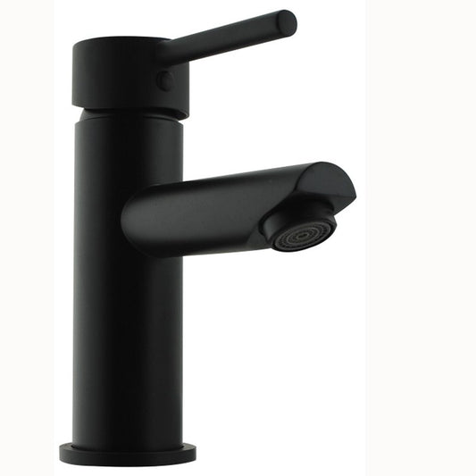Lucid Pin Round Matt Black Basin Mixer