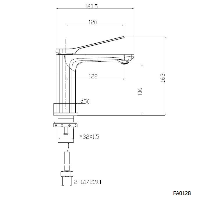 RUSHY Series Brushed Yellow Gold Basin Mixer