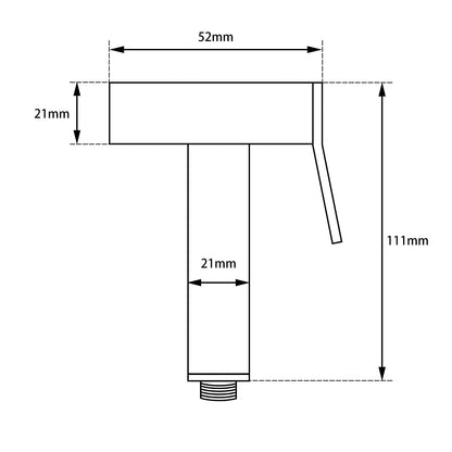 Brass Square Black Toilet Bidet Spray Kit with 1.2m PVC Hose