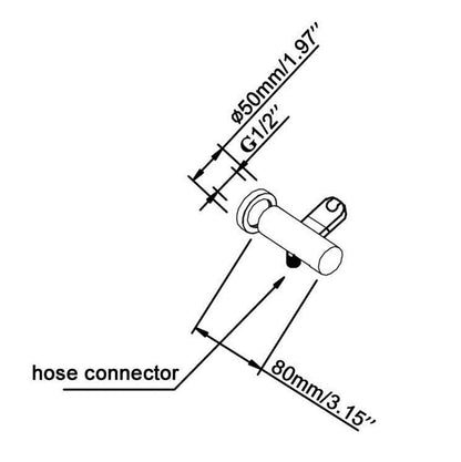 Pentro Brushed Yellow Gold Round Shower Holder Wall Connector & Hose