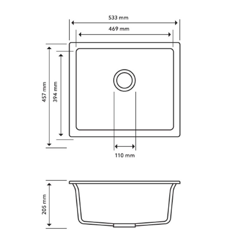 Single Bowl Granite Kitchen & Laundry Sink (GBS 5345)