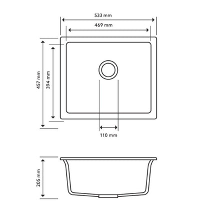 Single Bowl Granite Kitchen & Laundry Sink (GBS 5345)